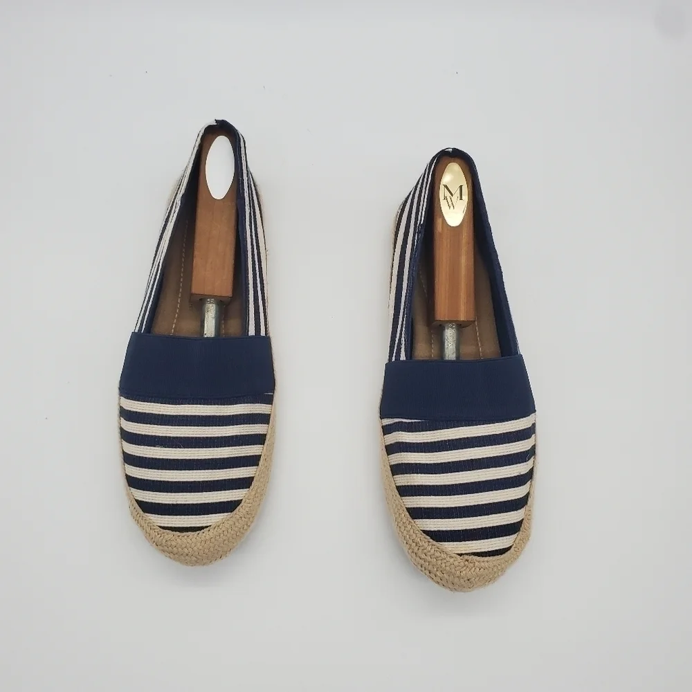 Mia Fabbiolla Striped  Espadrilles Slip-on Shoes Navy Women's 9.5 Shoes